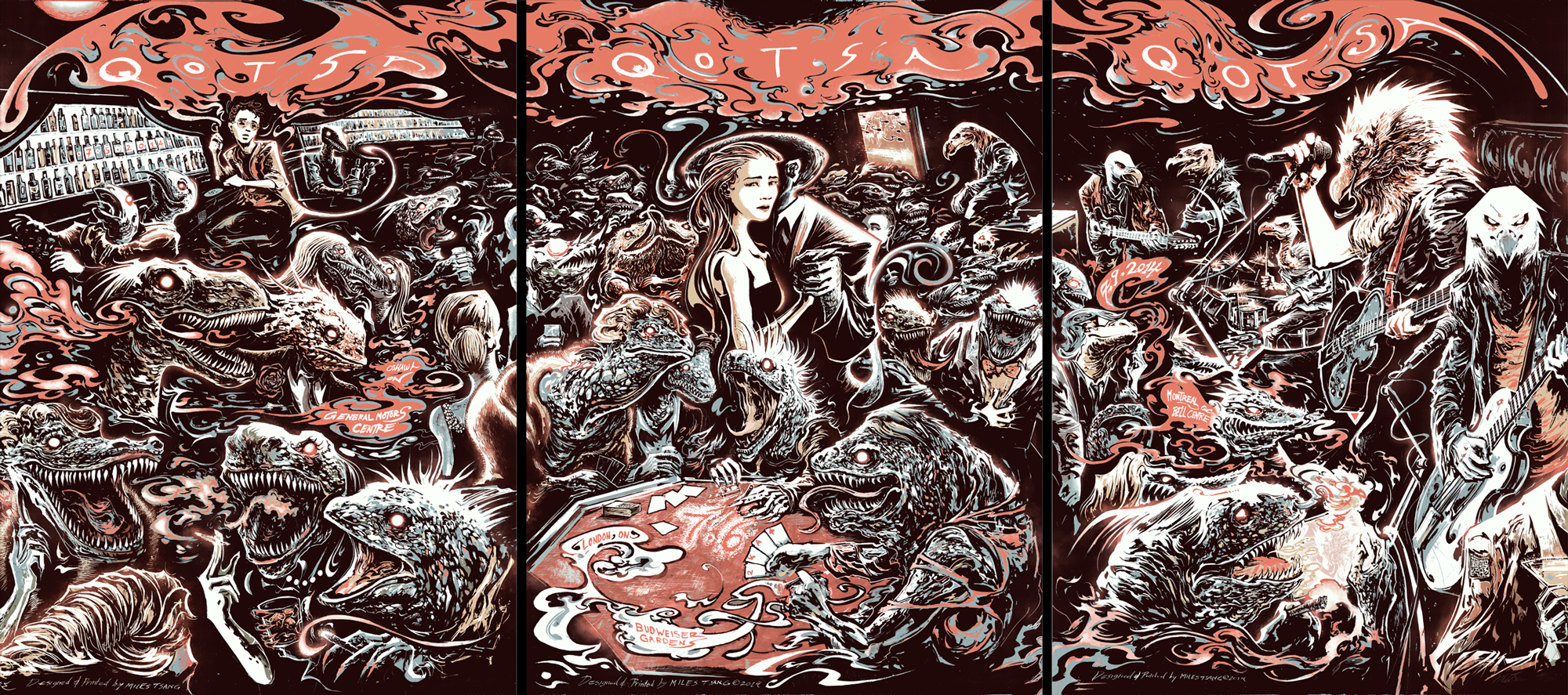 Queens of the Stone Age -Triptych Print, Canada 2014 by Miles Tsang