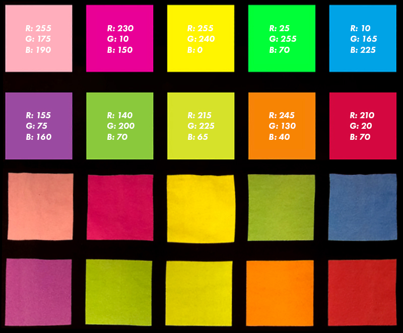 print design - Can you convert a neon RGB color to CMYK for printing? -  Graphic Design Stack Exchange