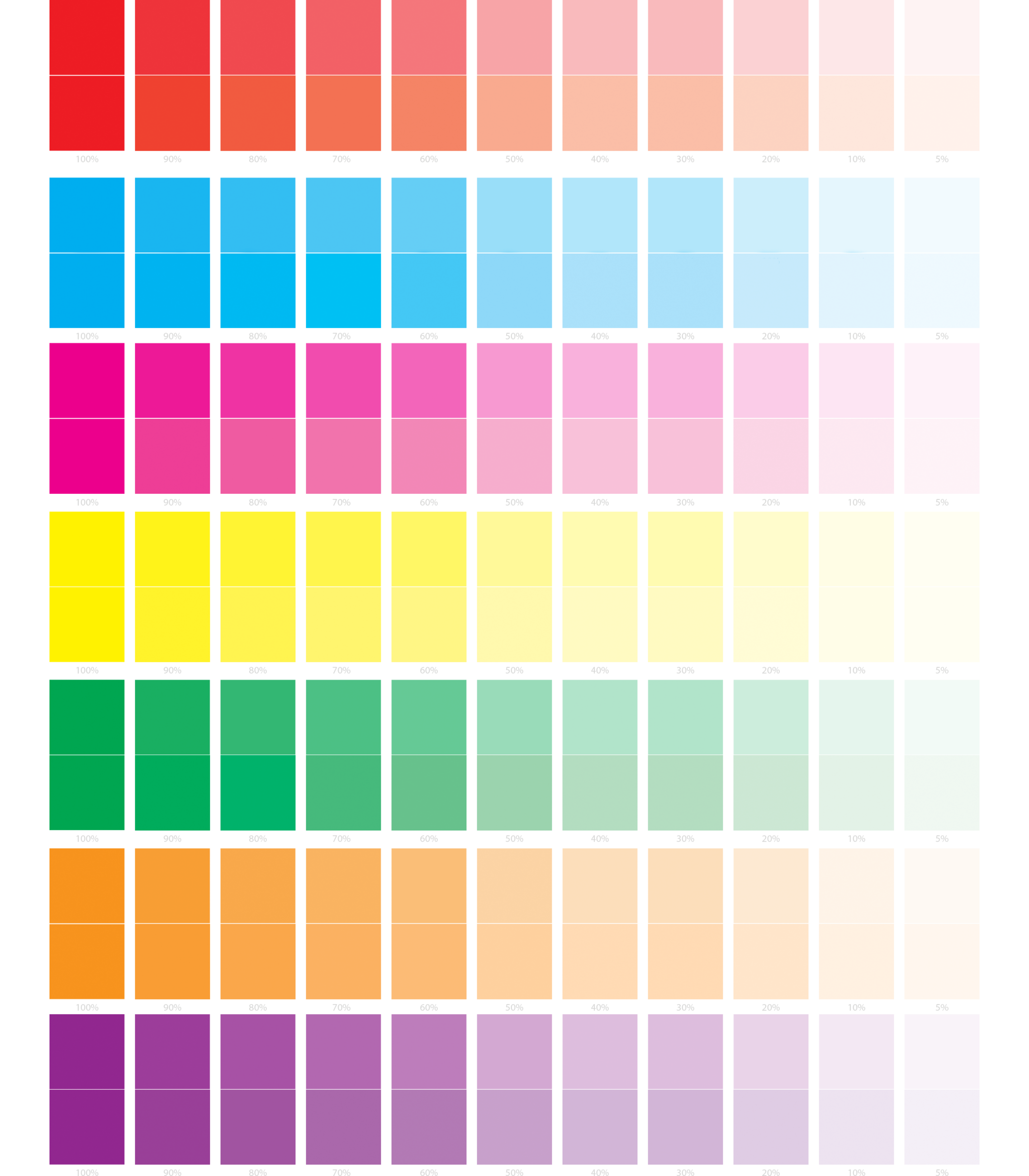 Fluorescent Cmyk Color Chart