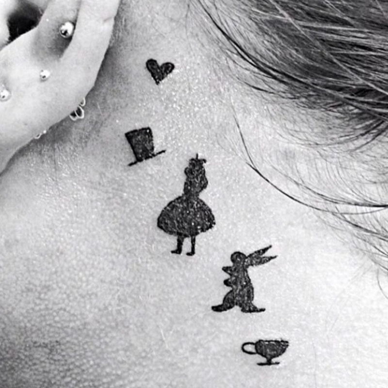 tim burton alice in wonderland tattoos