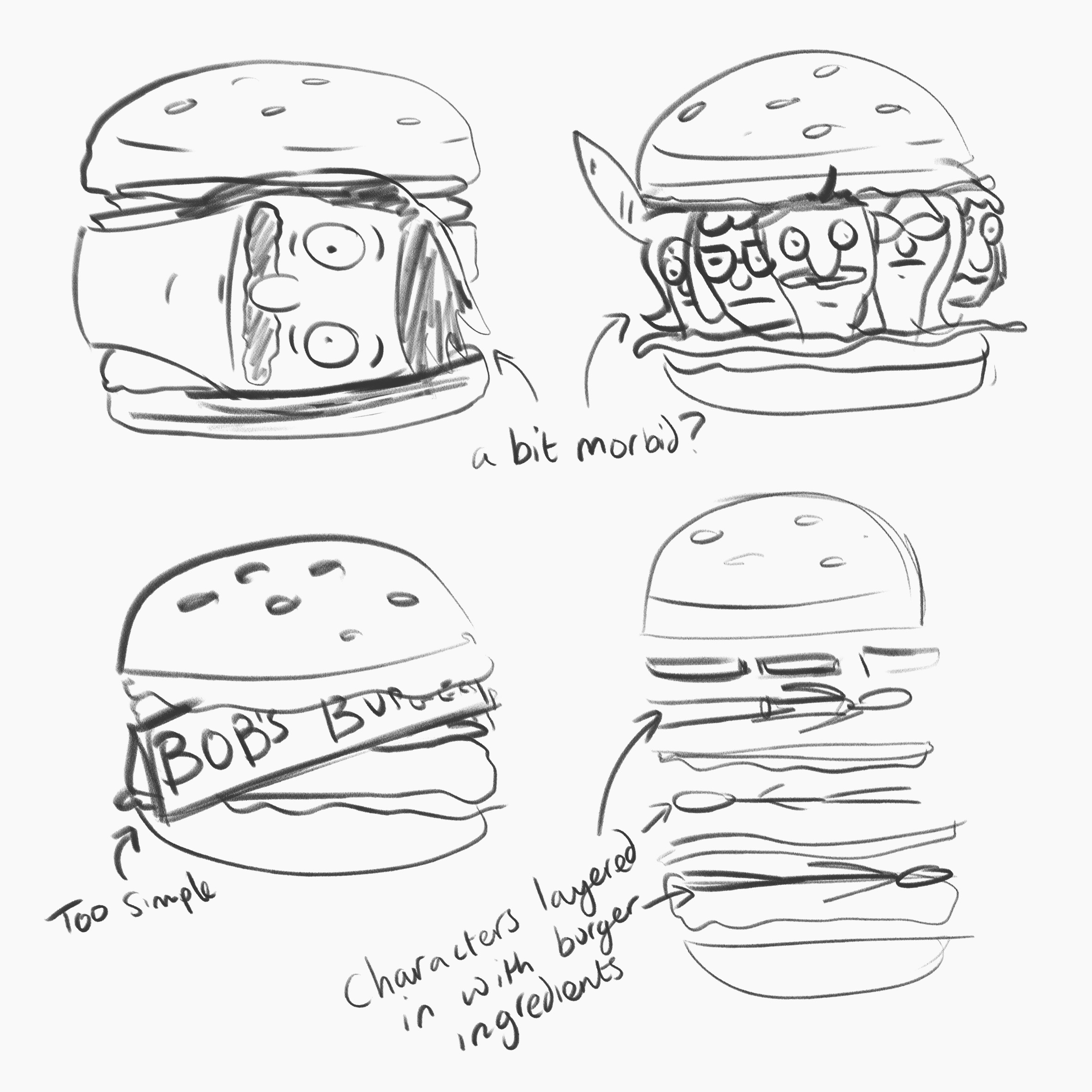 Рисовать бургер поэтапно