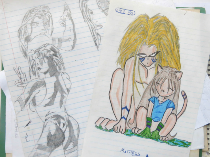 Mathiole's childhood drawings