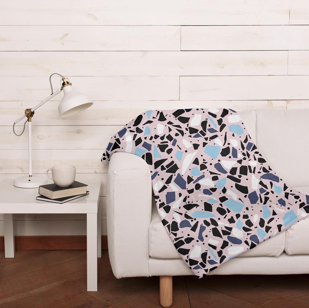 Terrazo throw blanket lifestyle image