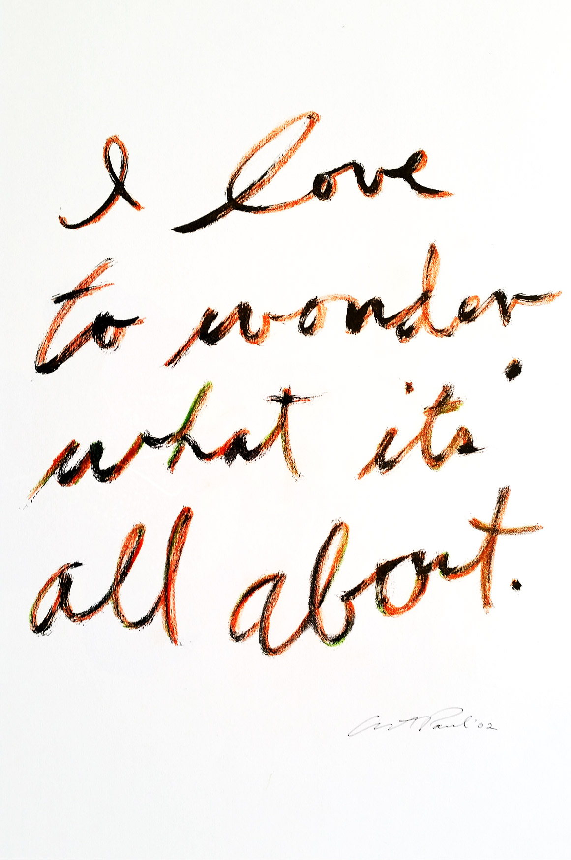 Art Paul - "Love to Wonder" writing.