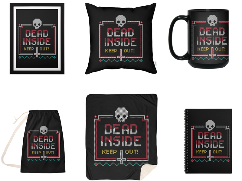 "Curse Stitch" Cross Stitch design on products.