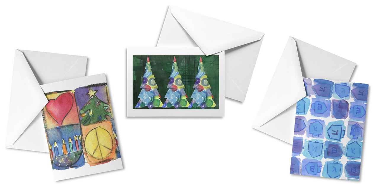 “Christmas and Chanukah,” “Christmas Trees,” and “Chanukah Dreidels” by Marian Nixon