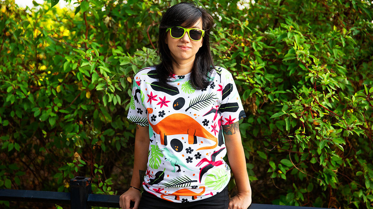 “Dino-Raur!” Cut & Sew Unisex T-Shirt by robyriker