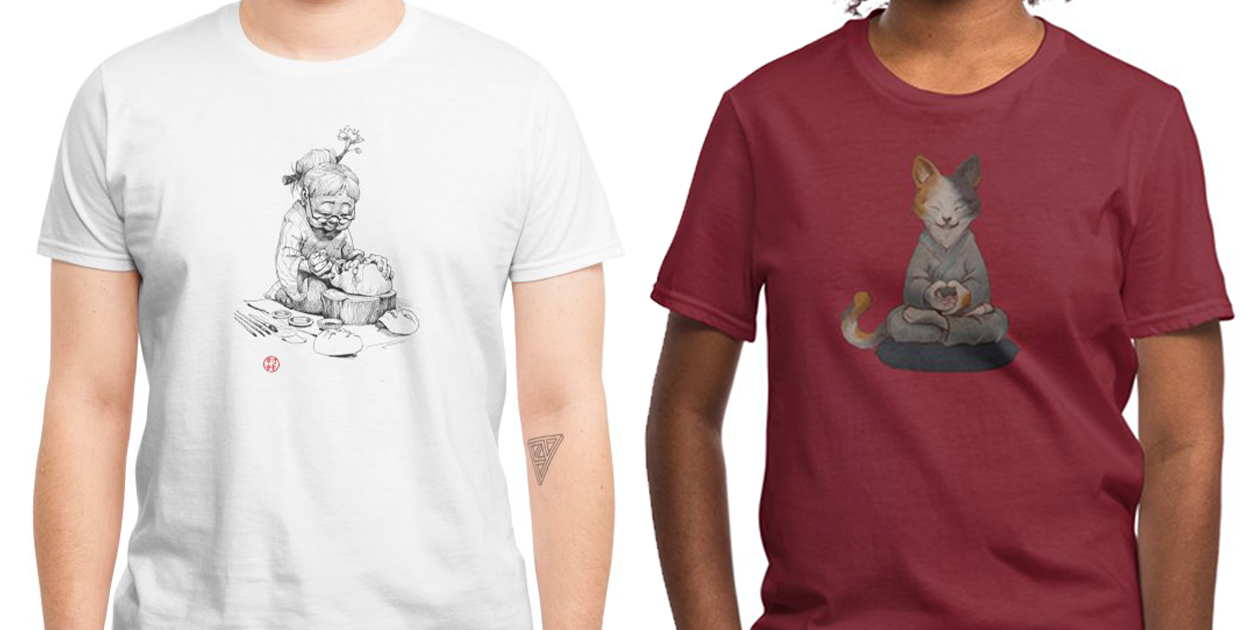 “Beauty” Men’s Regular T-Shirt and “Zennekko” Regular Unisex T-Shirt by Will Murai