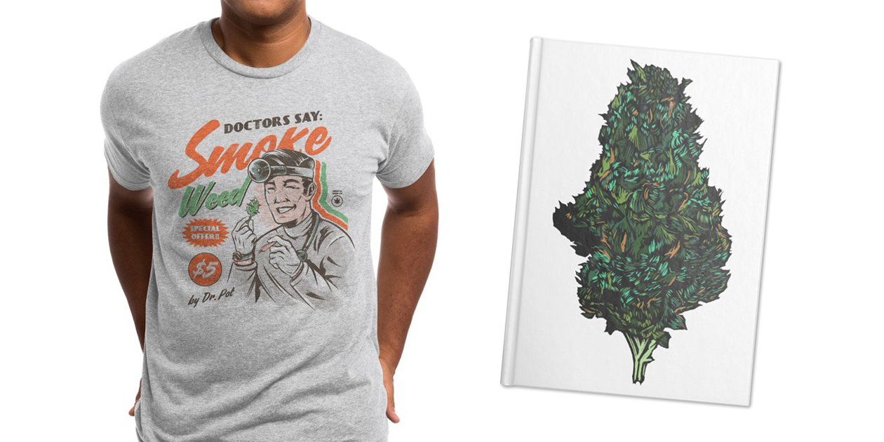 “Medical Advice” Men’s Triblend T-Shirt by Ilustrata and “Dank” Notebook by DaNkJiMz