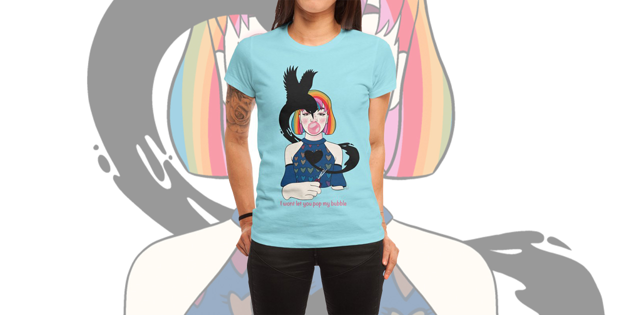 “The Patriarchy Can’t Pop My Bubble” Women’s Fitted T-Shirt by Meghans Memories benefits the It Gets Better Project.