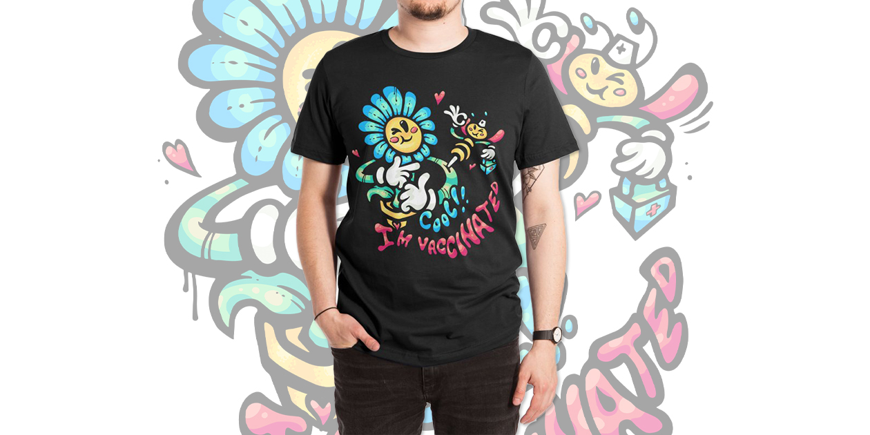 “Cool! I’m Vaccinated” Men’s Extra-Soft T-Shirt by migspnz