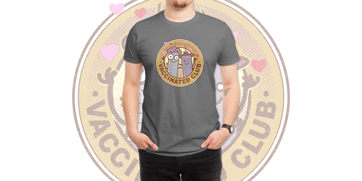 “Vaccinated Club” Men’s Regular T-Shirt by NARNIAZ